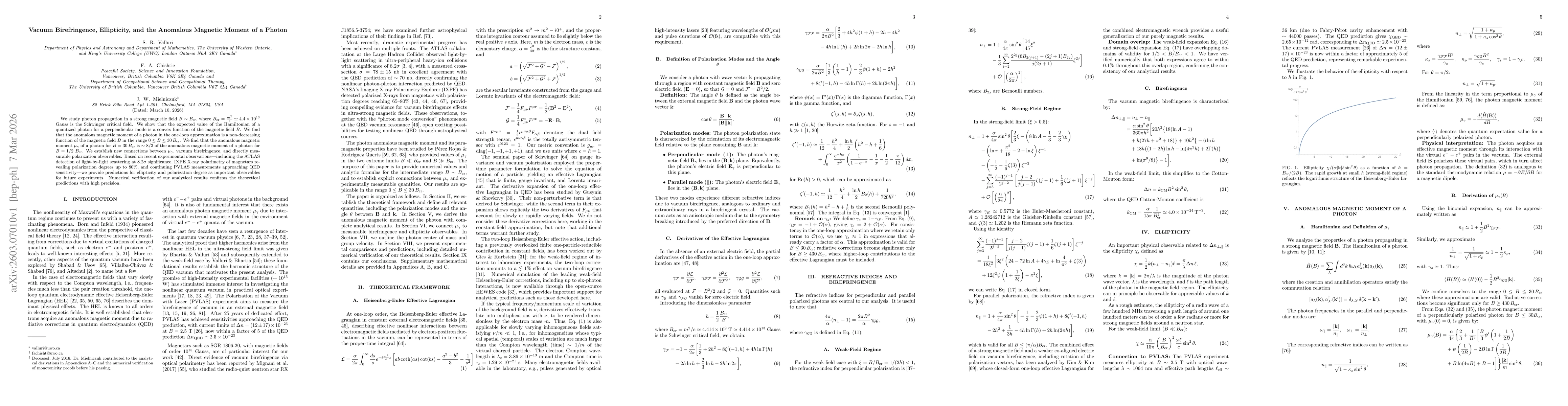 Thumbnail for Vacuum Birefringence, Ellipticity, and the Anomalous Magnetic Moment of a Photon