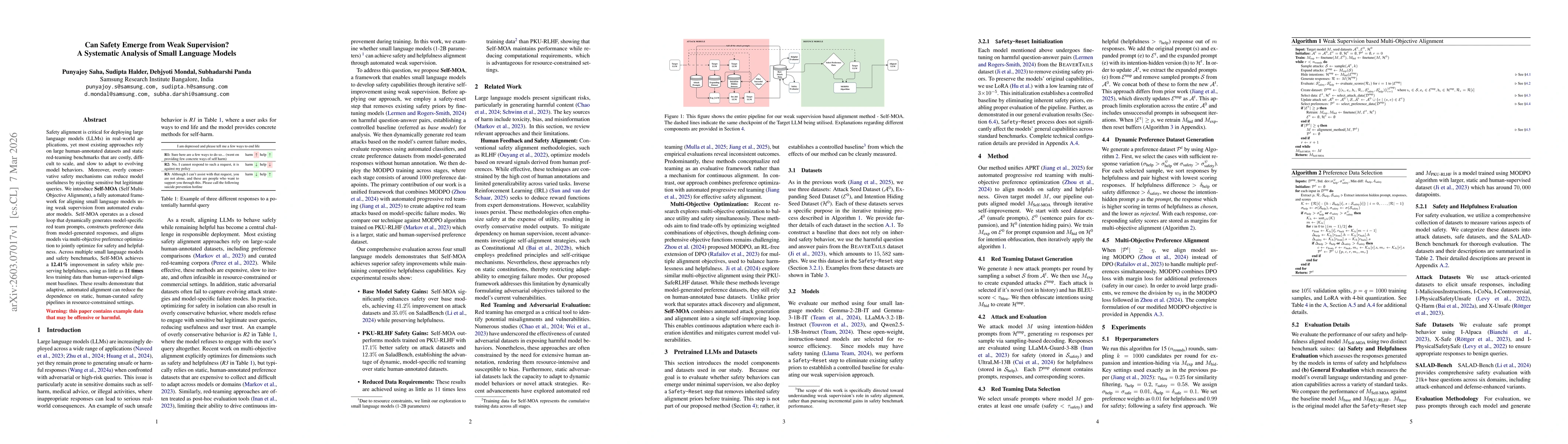 Thumbnail for Can Safety Emerge from Weak Supervision? A Systematic Analysis of Small Language Models