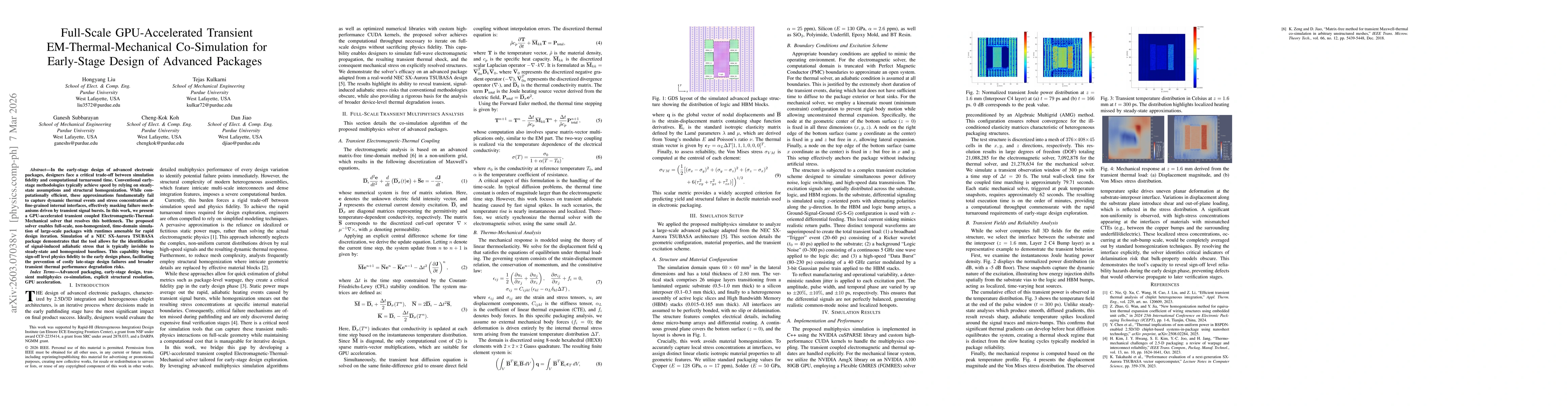 Thumbnail for Full-Scale GPU-Accelerated Transient EM-Thermal-Mechanical Co-Simulation for Early-Stage Design of Advanced Packages