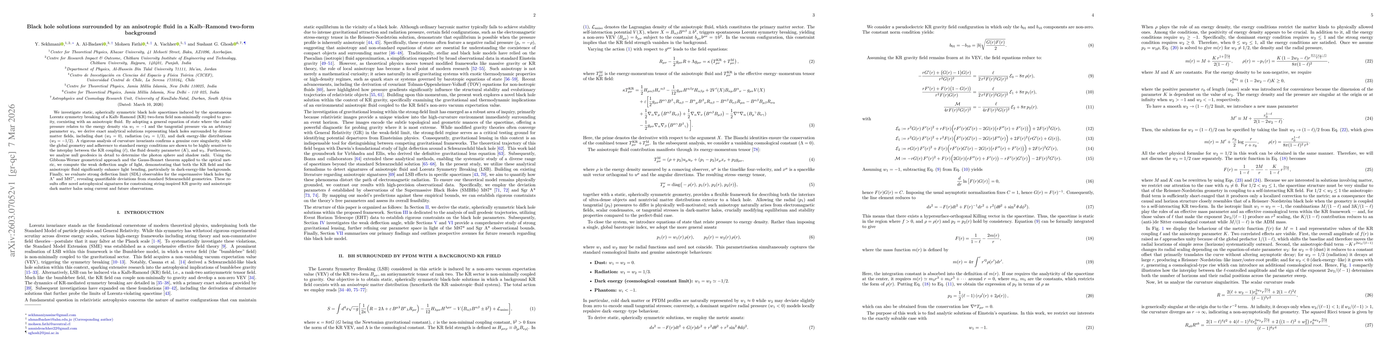 Thumbnail for Black hole solutions surrounded by an anisotropic fluid in a Kalb--Ramond two--form background