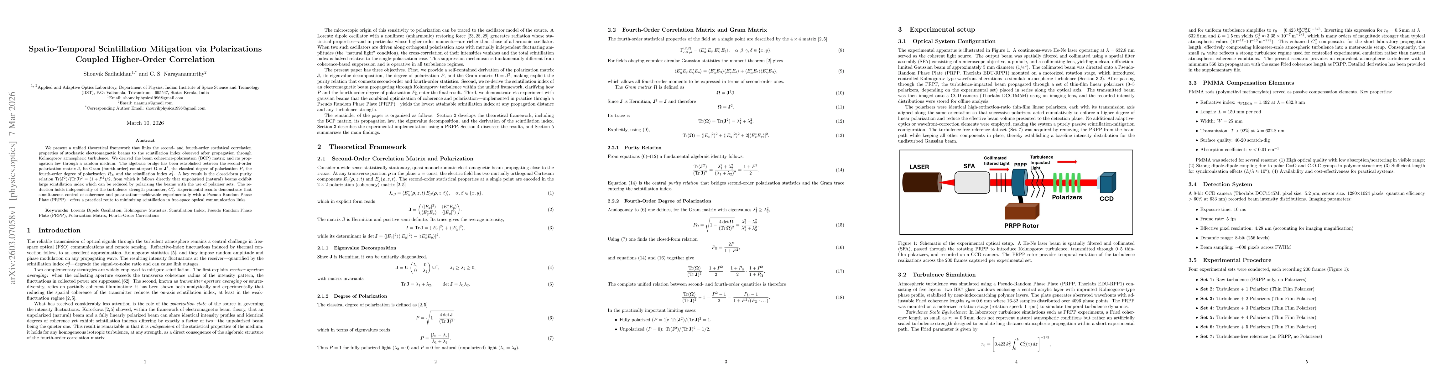 Thumbnail for Spatio-Temporal Scintillation Mitigation via Polarizations Coupled Higher-Order Correlation