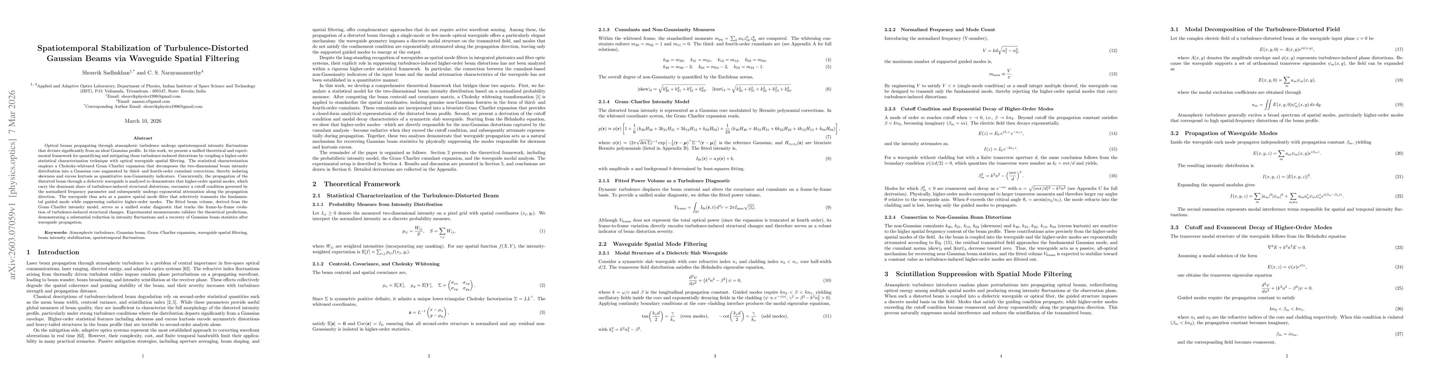 Thumbnail for Spatiotemporal Stabilization of Turbulence-Distorted Gaussian Beams via Waveguide Spatial Filtering