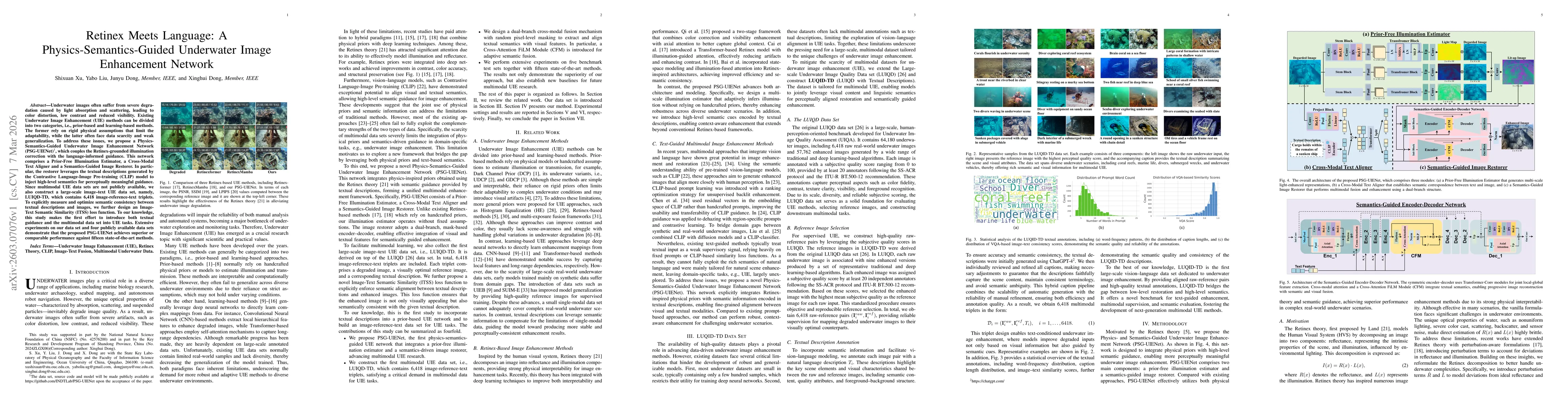 Thumbnail for Retinex Meets Language: A Physics-Semantics-Guided Underwater Image Enhancement Network