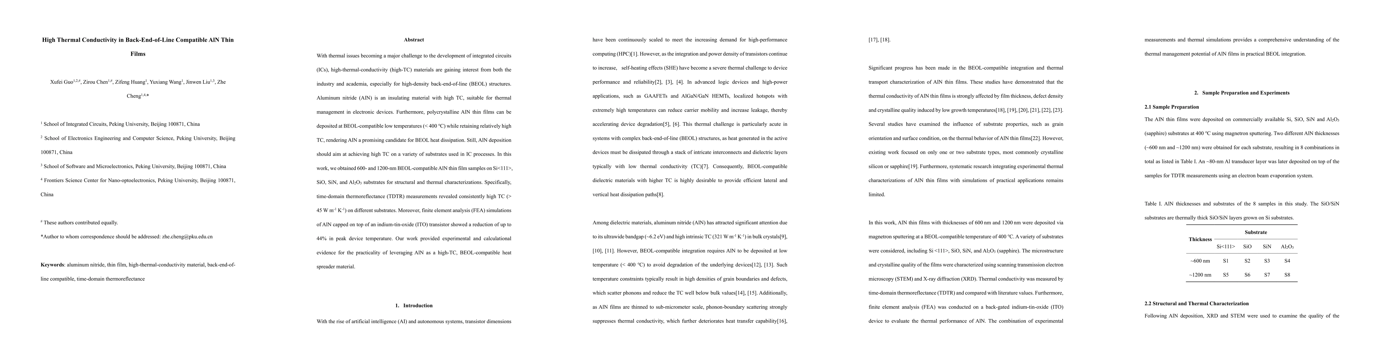 Thumbnail for High Thermal Conductivity in Back-End-of-Line Compatible AlN Thin Films