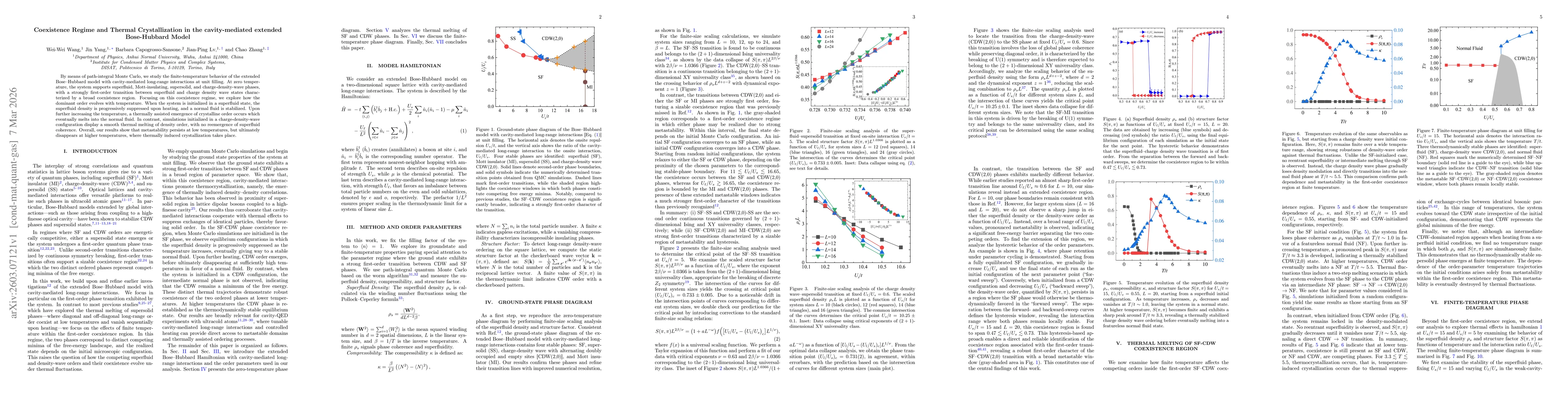 Thumbnail for Coexistence Regime and Thermal Crystallization in the cavity-mediated extended Bose-Hubbard Model