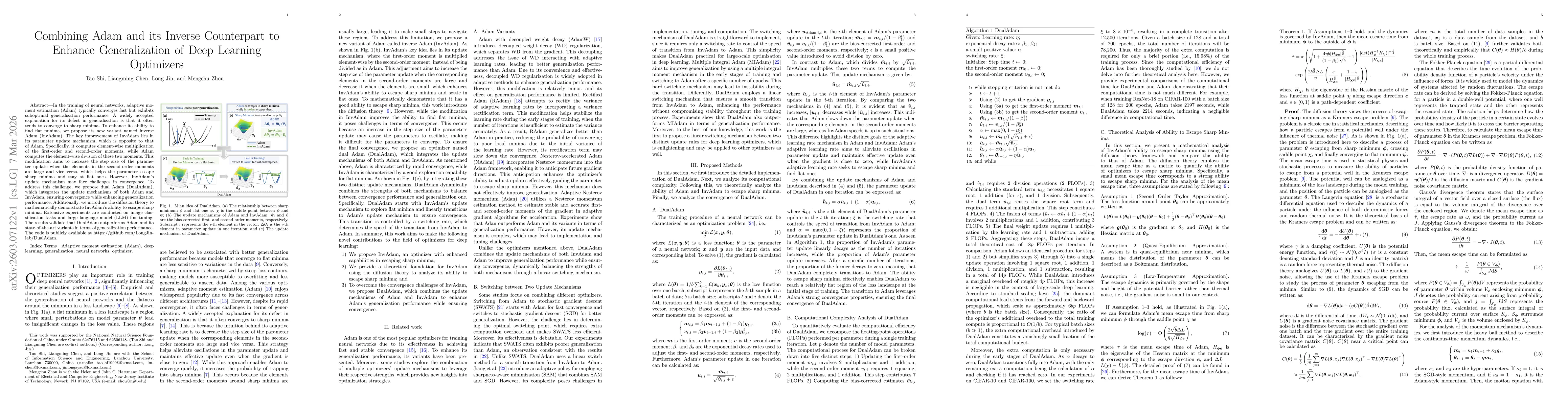 Thumbnail for Combining Adam and its Inverse Counterpart to Enhance Generalization of Deep Learning Optimizers