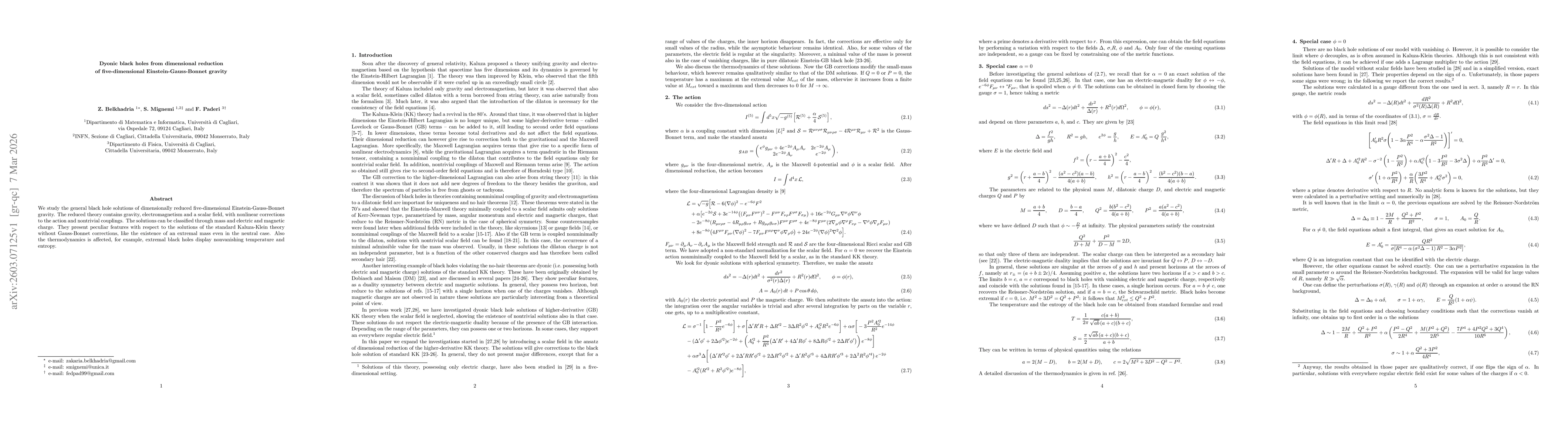 Thumbnail for Dyonic black holes from dimensional reduction of five-dimensional Einstein-Gauss-Bonnet gravity