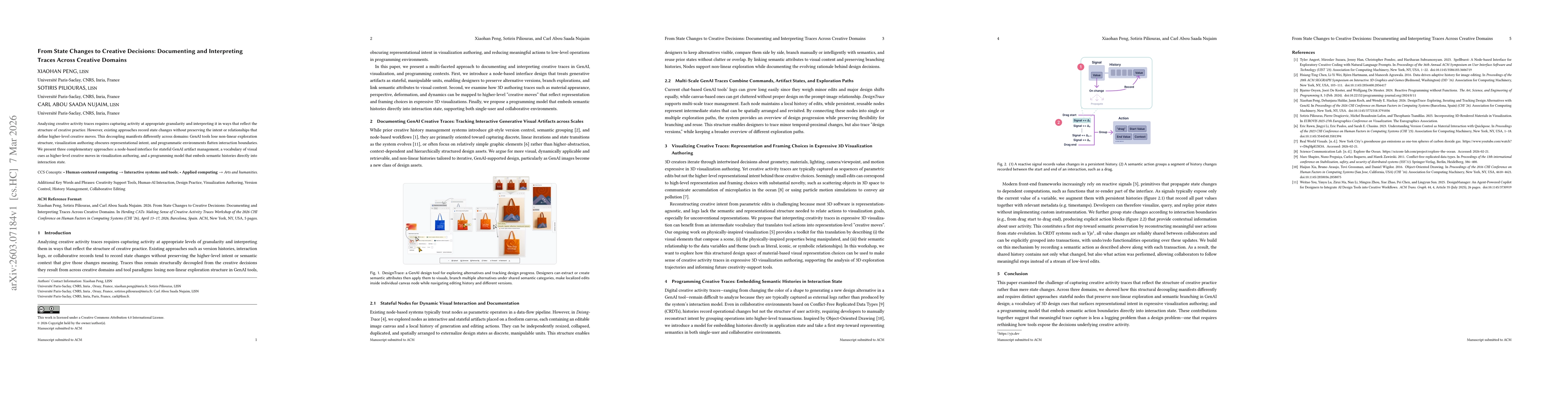 Thumbnail for From State Changes to Creative Decisions: Documenting and Interpreting Traces Across Creative Domains