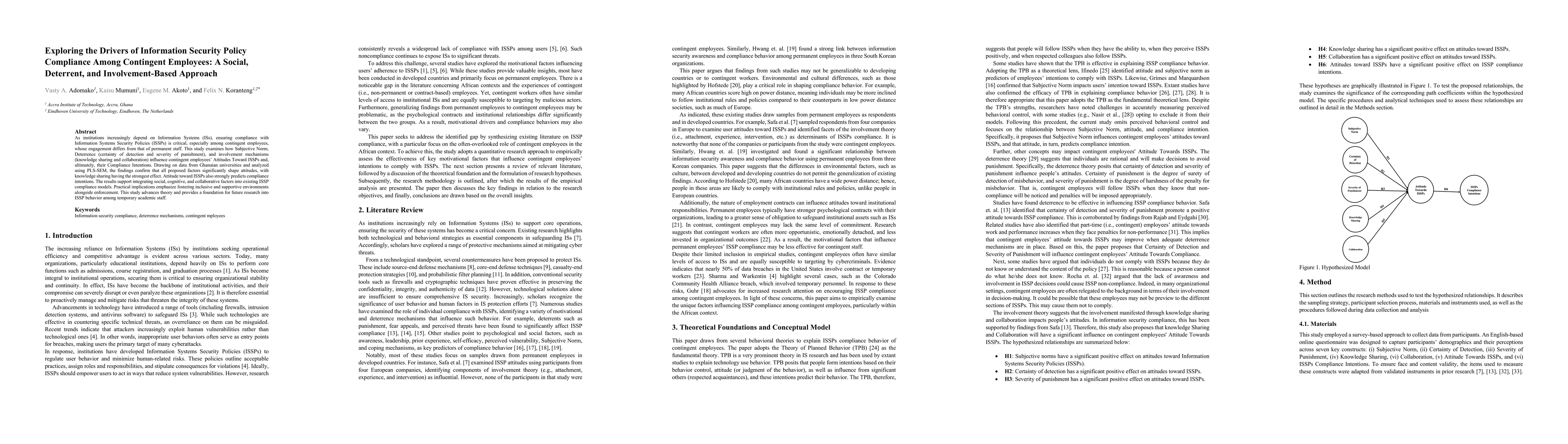 Thumbnail for Exploring the Drivers of Information Security Policy Compliance Among Contingent Employees: A Social, Deterrent, and Involvement-Based Approach