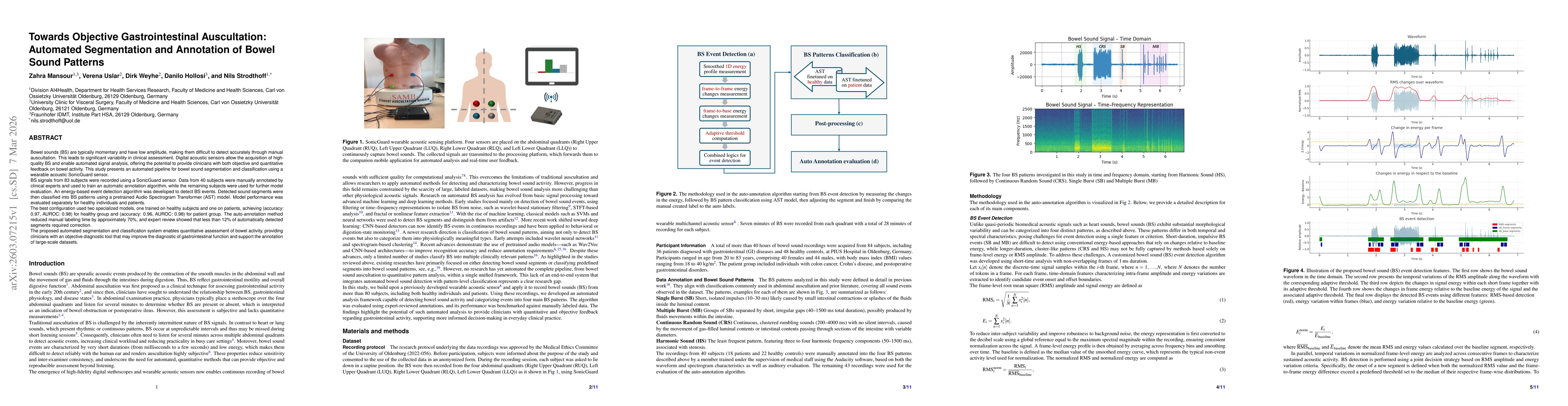 Thumbnail for Towards Objective Gastrointestinal Auscultation: Automated Segmentation and Annotation of Bowel Sound Patterns