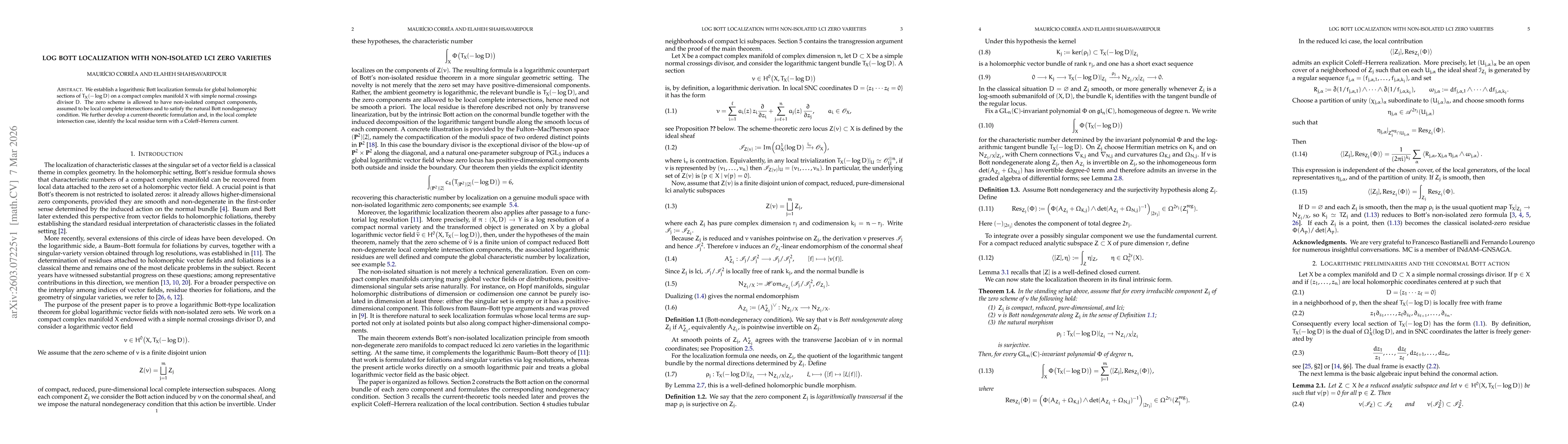 Thumbnail for Log Bott localization with non-isolated lci zero varieties