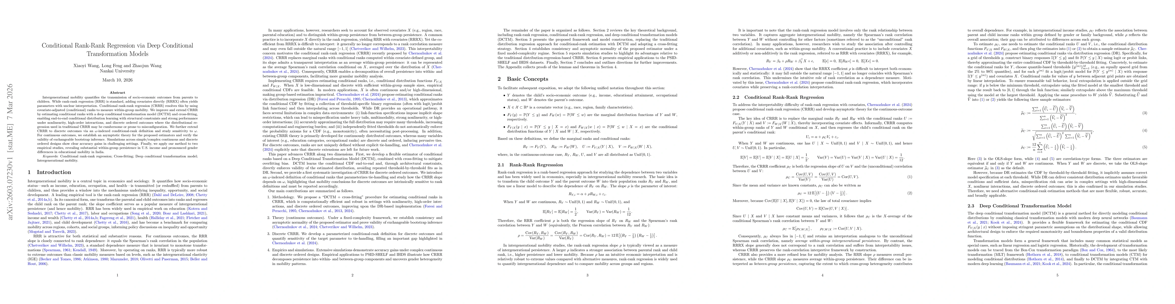 Thumbnail for Conditional Rank-Rank Regression via Deep Conditional Transformation Models