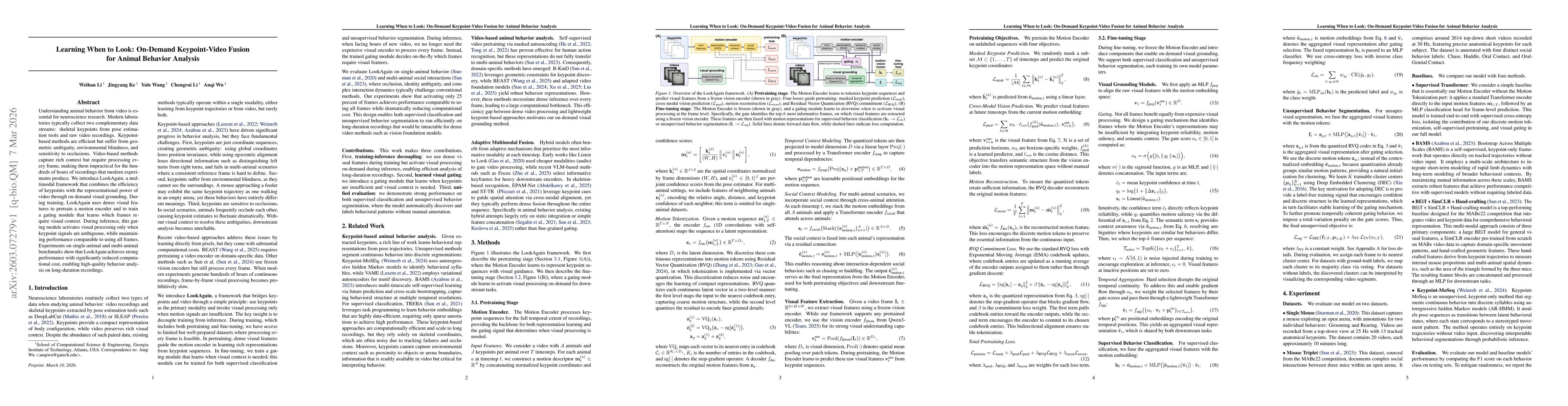 Thumbnail for Learning When to Look: On-Demand Keypoint-Video Fusion for Animal Behavior Analysis