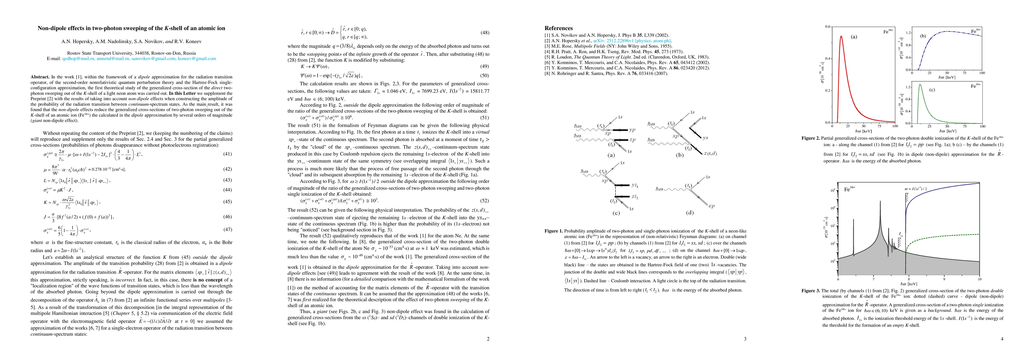 Thumbnail for Non-dipole effects in two-photon sweeping of the K-shell of an atomic ion