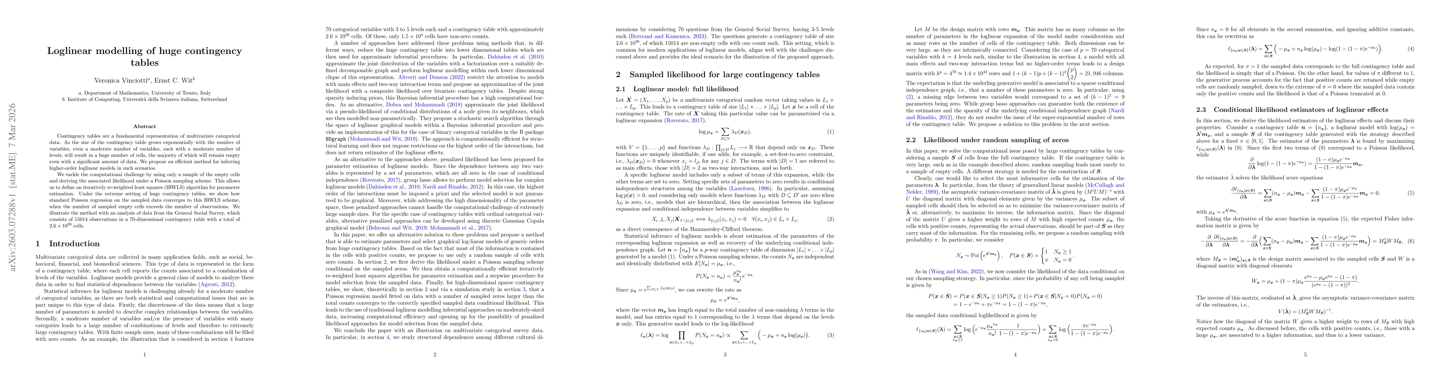 Thumbnail for Loglinear modelling of huge contingency tables