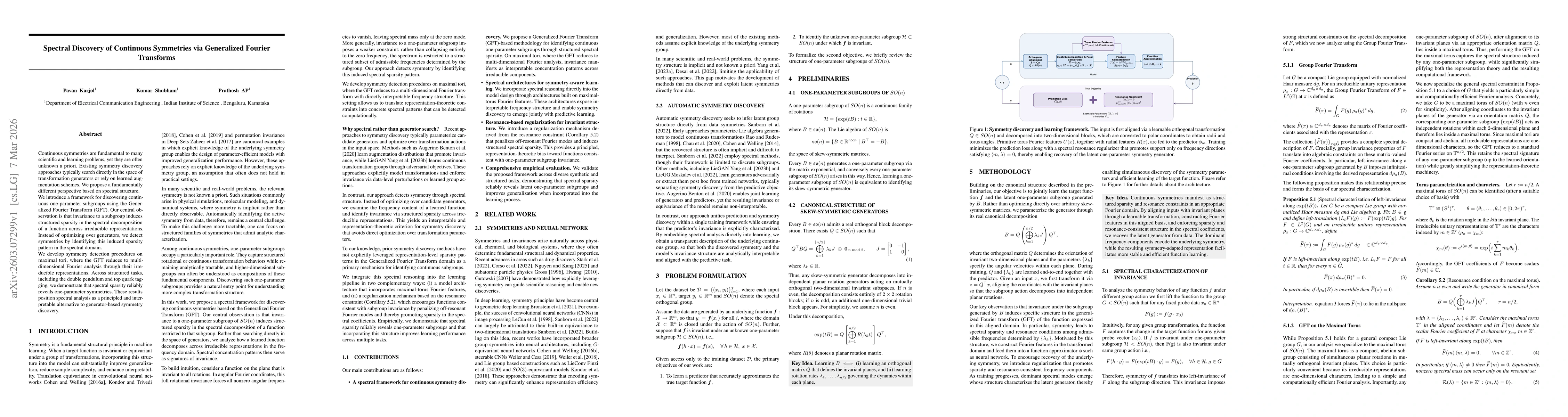 Thumbnail for Spectral Discovery of Continuous Symmetries via Generalized Fourier Transforms
