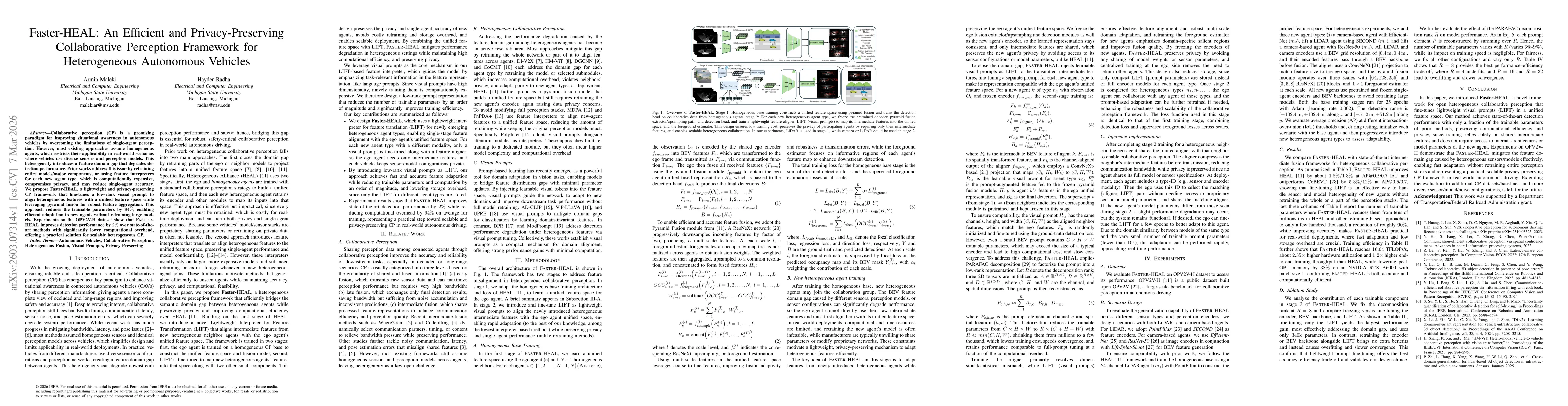 Thumbnail for Faster-HEAL: An Efficient and Privacy-Preserving Collaborative Perception Framework for Heterogeneous Autonomous Vehicles