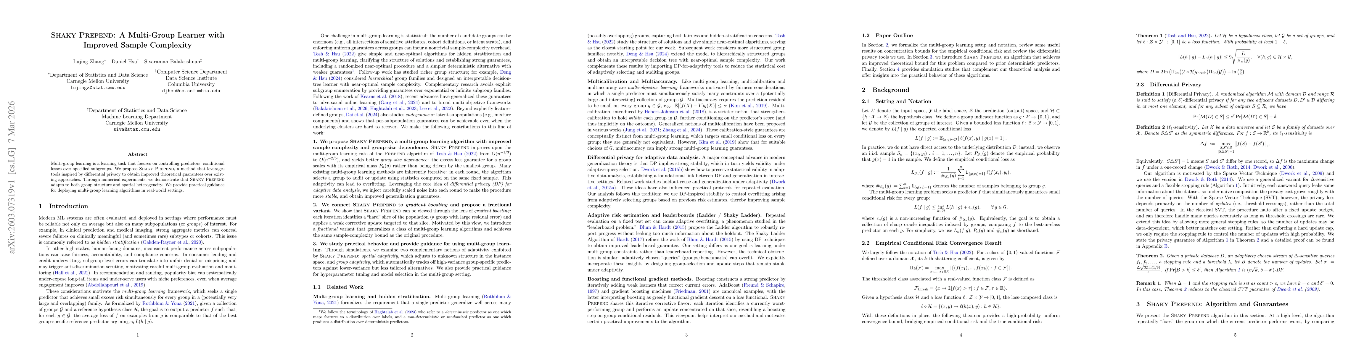 Thumbnail for ShakyPrepend: A Multi-Group Learner with Improved Sample Complexity