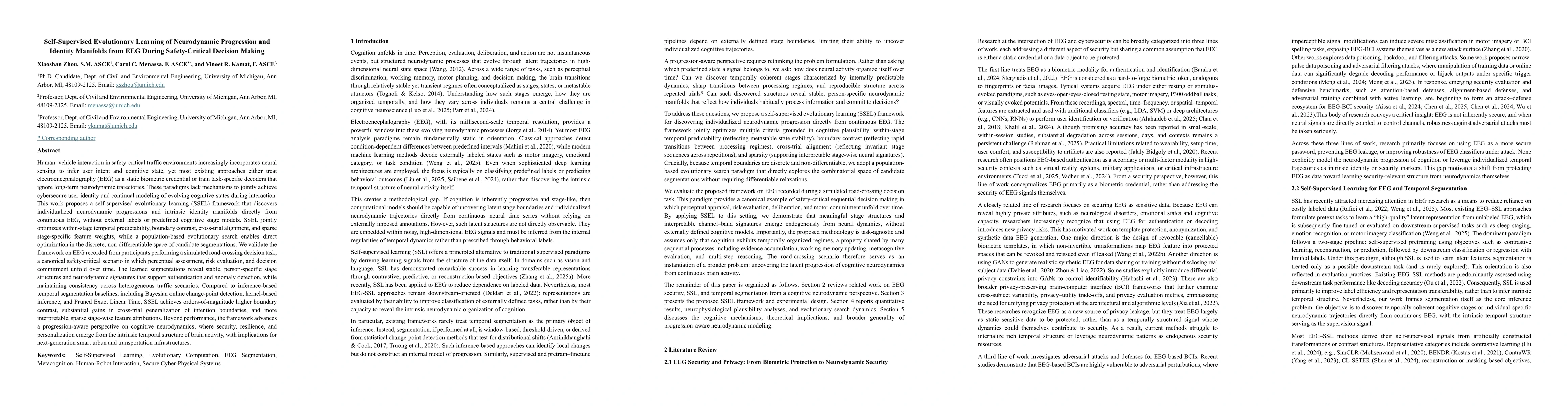 Thumbnail for Self-Supervised Evolutionary Learning of Neurodynamic Progression and Identity Manifolds from EEG During Safety-Critical Decision Making