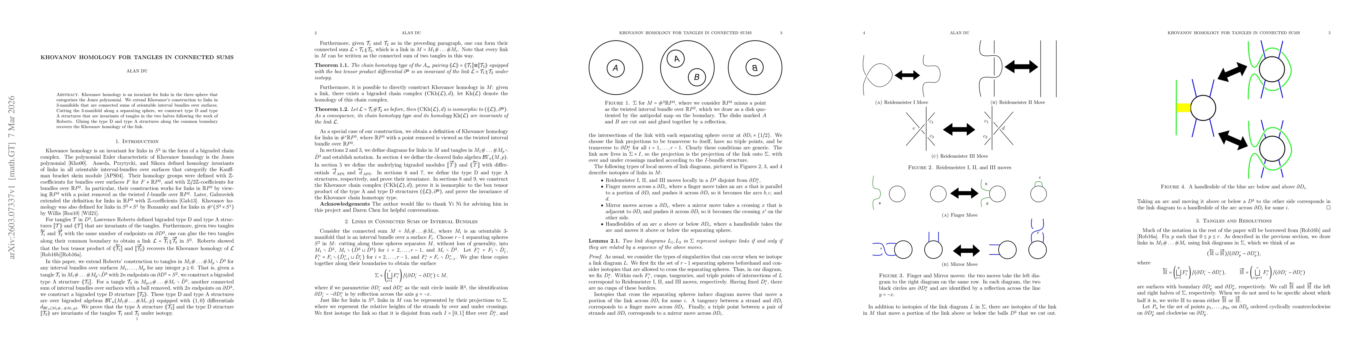 Thumbnail for Khovanov Homology for Tangles in Connected Sums