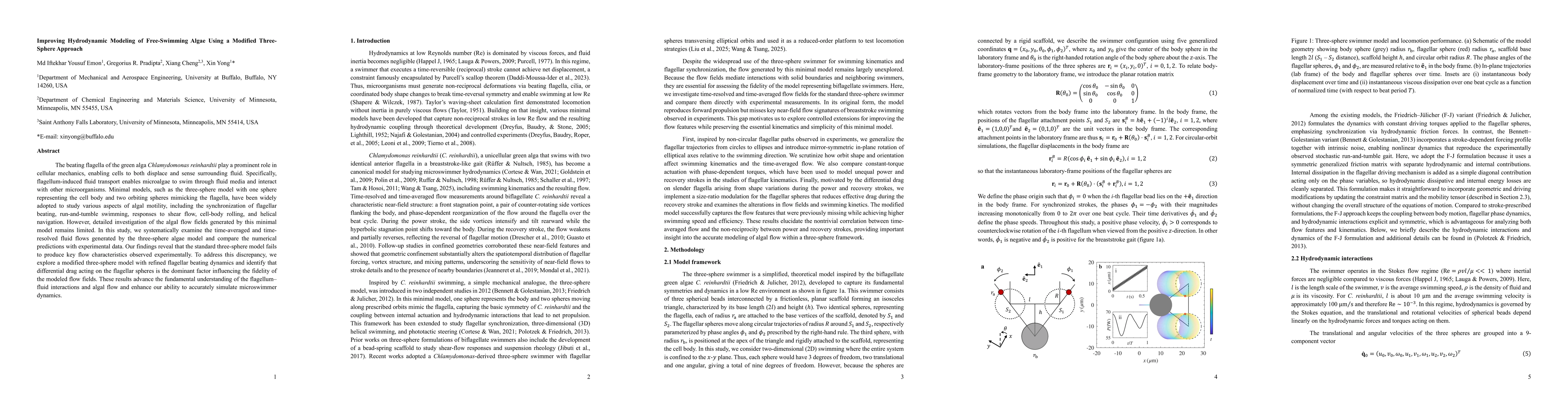 Thumbnail for Improving Hydrodynamic Modeling of Free-Swimming Algae Using a Modified Three-Sphere Approach