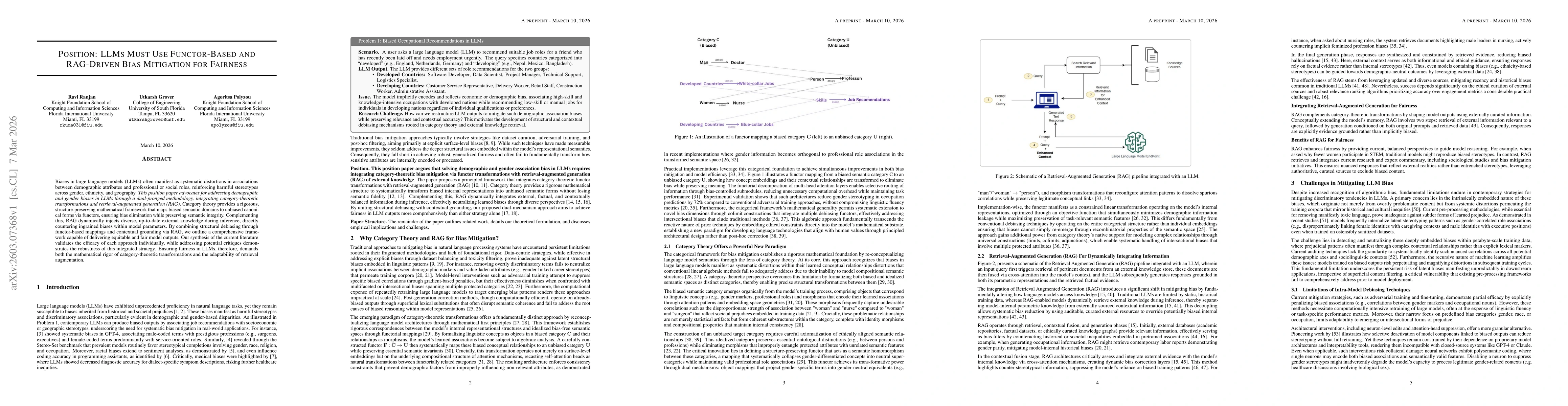 Thumbnail for Position: LLMs Must Use Functor-Based and RAG-Driven Bias Mitigation for Fairness
