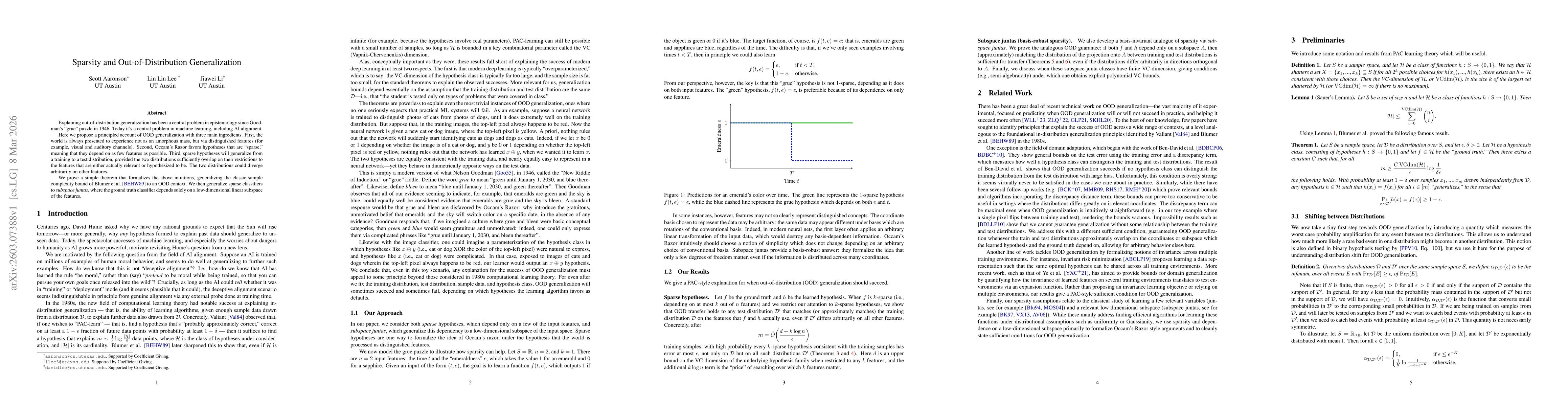 Thumbnail for Sparsity and Out-of-Distribution Generalization