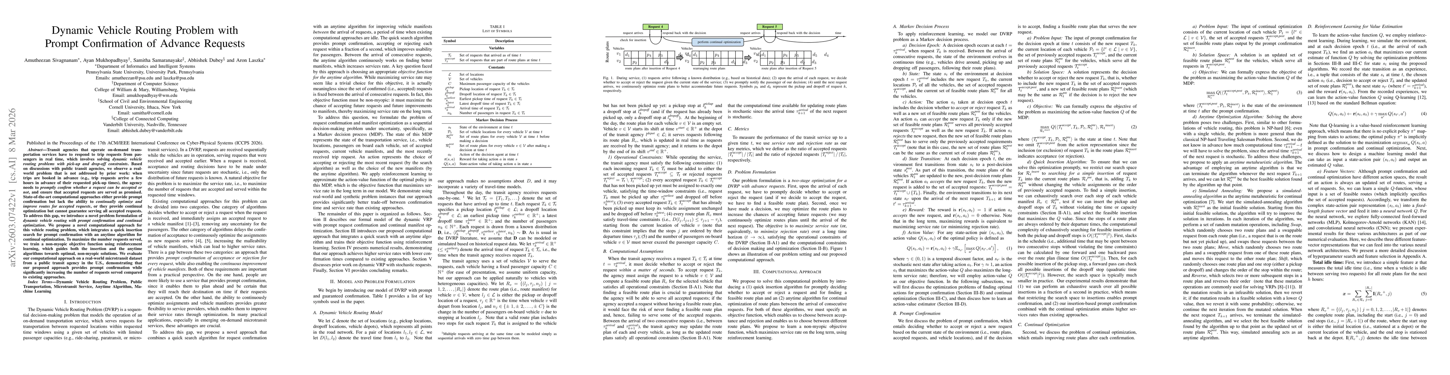 Thumbnail for Dynamic Vehicle Routing Problem with Prompt Confirmation of Advance Requests