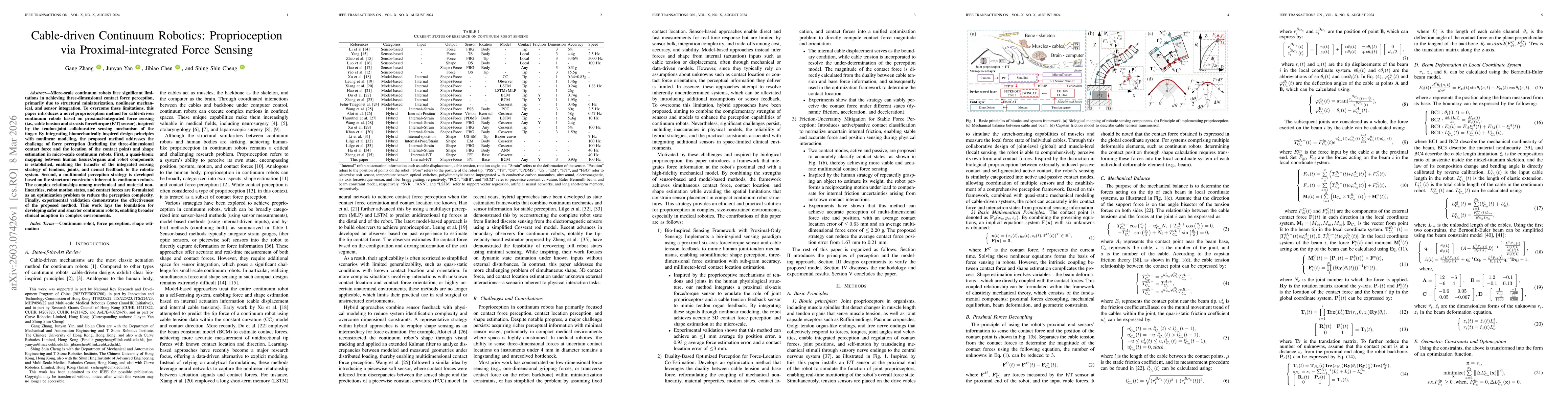 Thumbnail for Cable-driven Continuum Robotics: Proprioception via Proximal-integrated Force Sensing