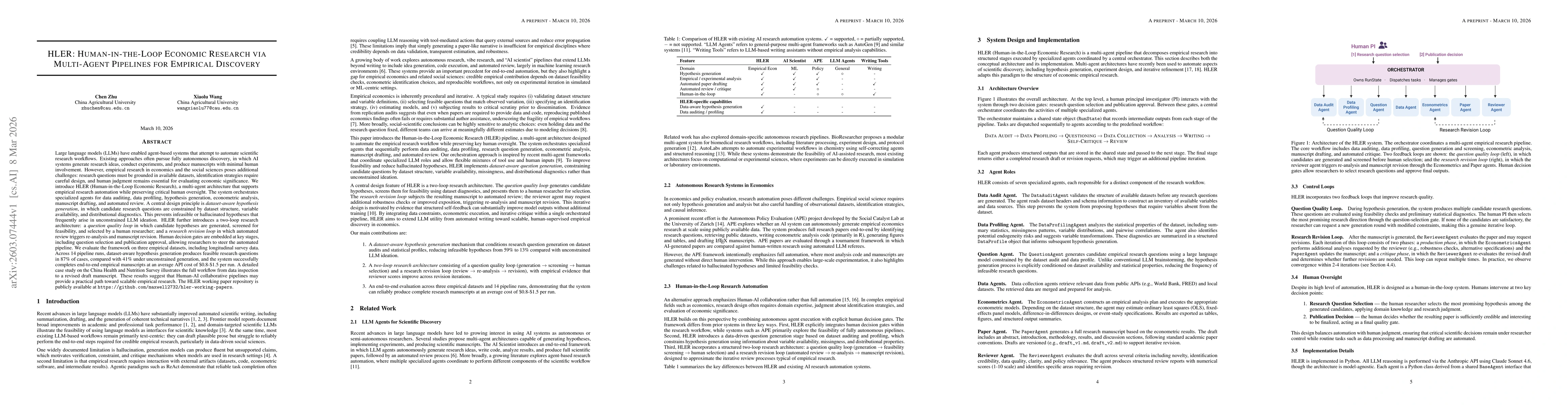 Thumbnail for HLER: Human-in-the-Loop Economic Research via Multi-Agent Pipelines for Empirical Discovery