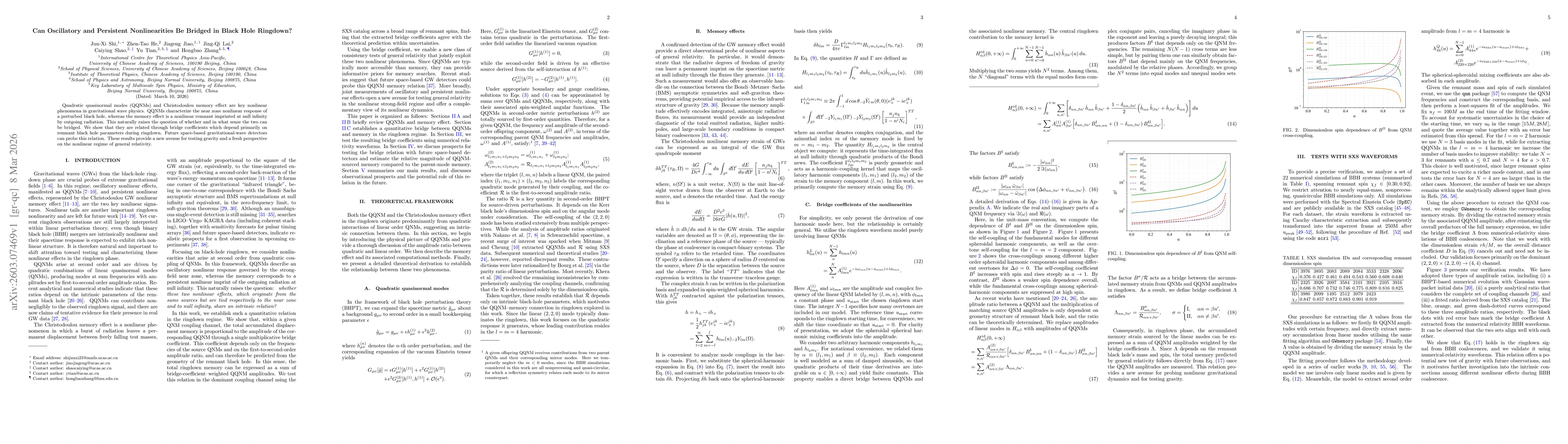 Thumbnail for Can Oscillatory and Persistent Nonlinearities Be Bridged in Black Hole Ringdown?