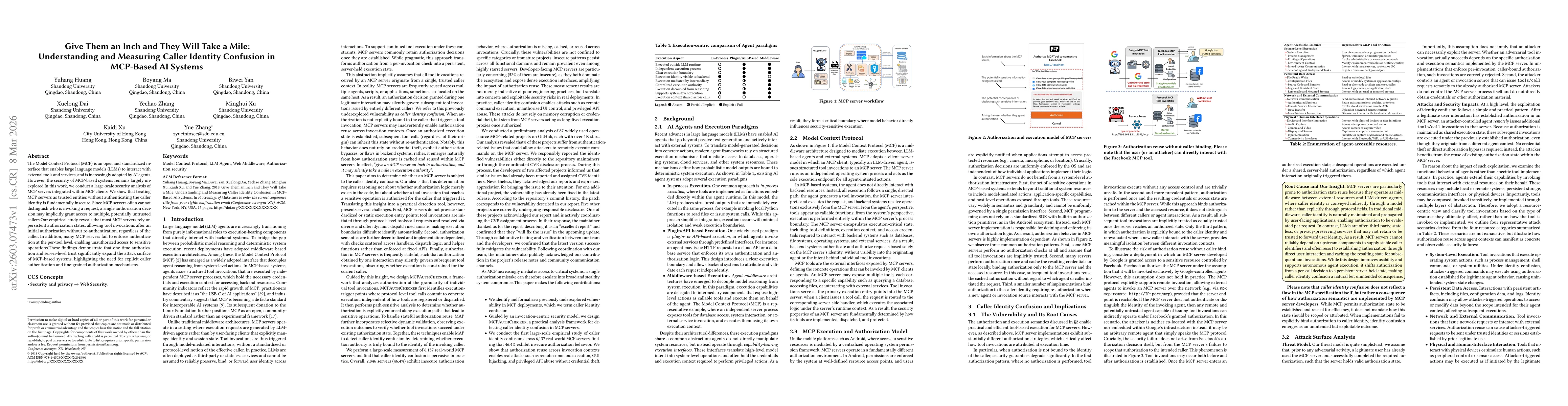Thumbnail for Give Them an Inch and They Will Take a Mile:Understanding and Measuring Caller Identity Confusion in MCP-Based AI Systems