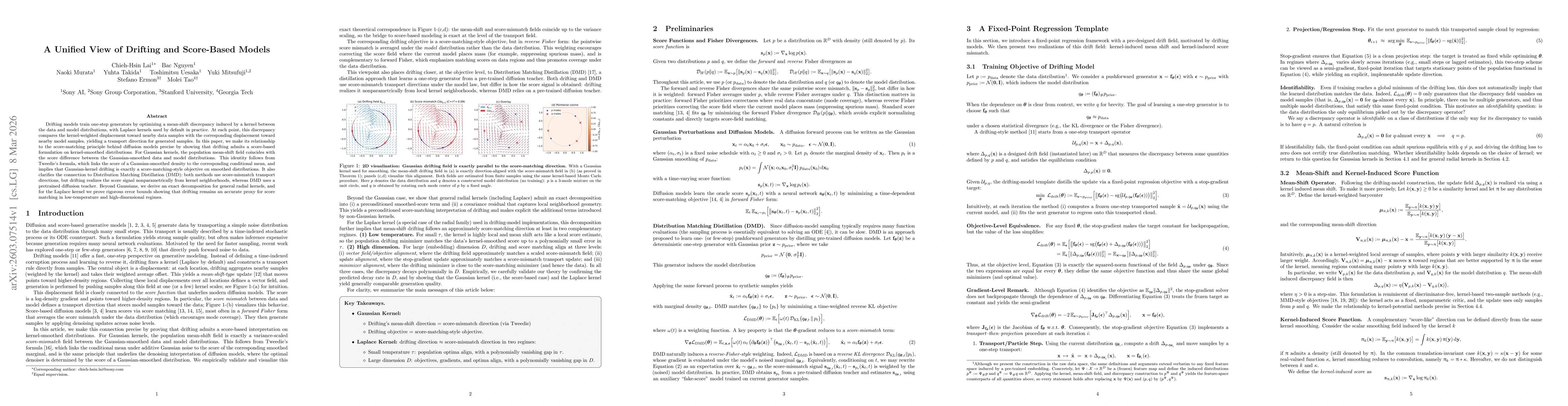 Thumbnail for A Unified View of Drifting and Score-Based Models