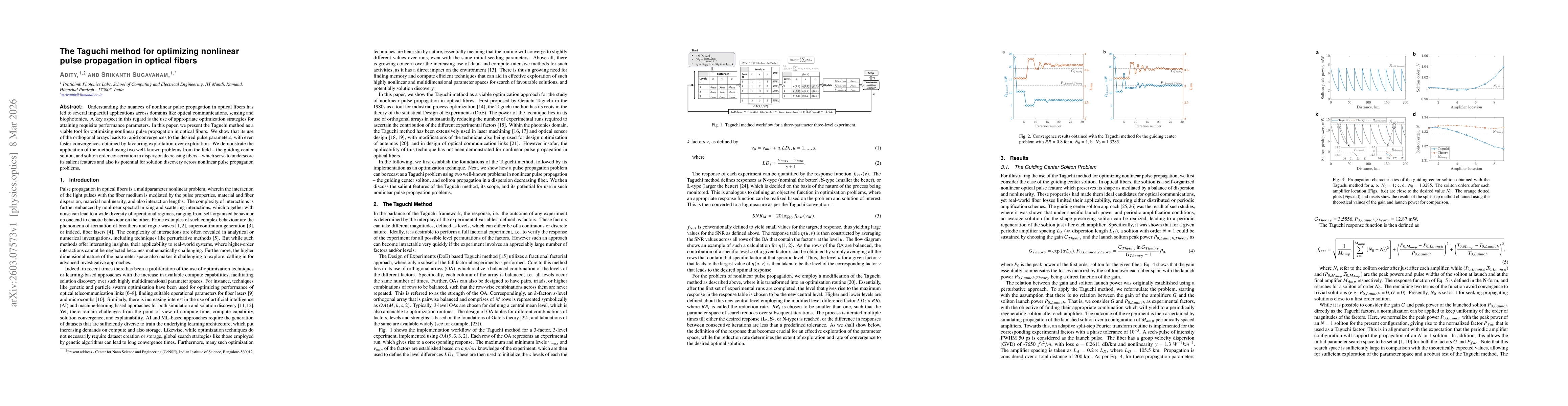 Thumbnail for The Taguchi method for optimizing nonlinear pulse propagation in optical fibers