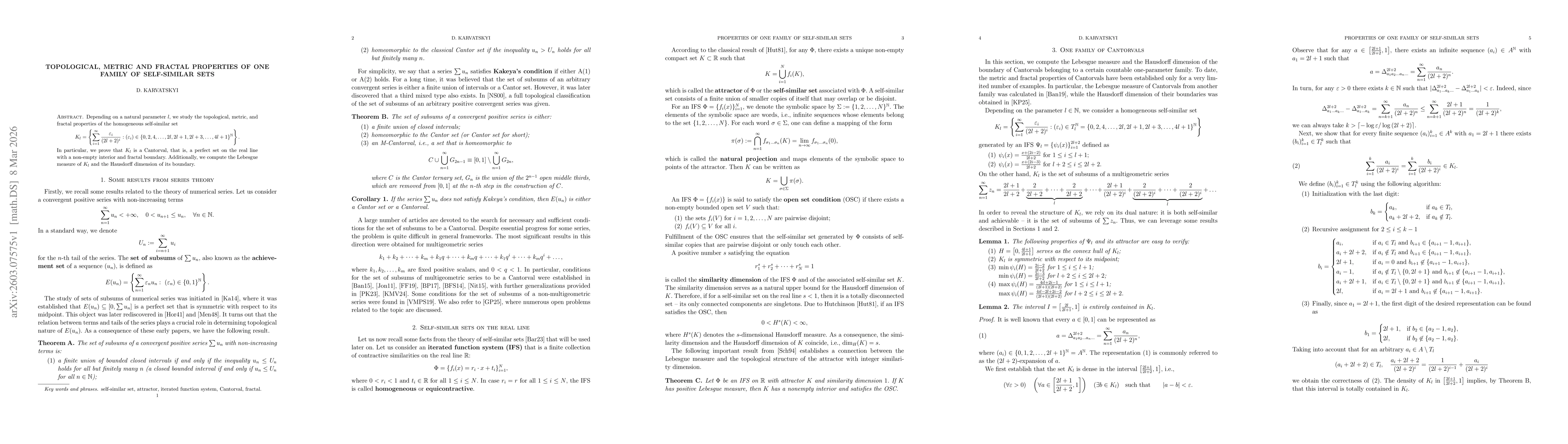 Thumbnail for Topological, metric and fractal properties of one family of self-similar sets