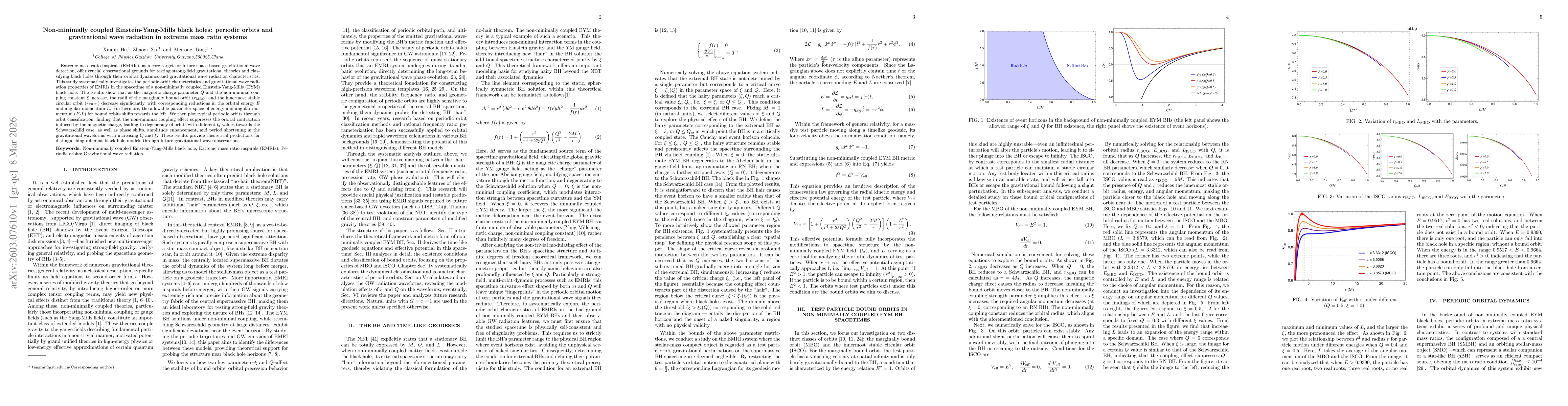 Thumbnail for Non-minimally coupled Einstein-Yang-Mills black holes: periodic orbits and gravitational wave radiation in extreme mass ratio systems