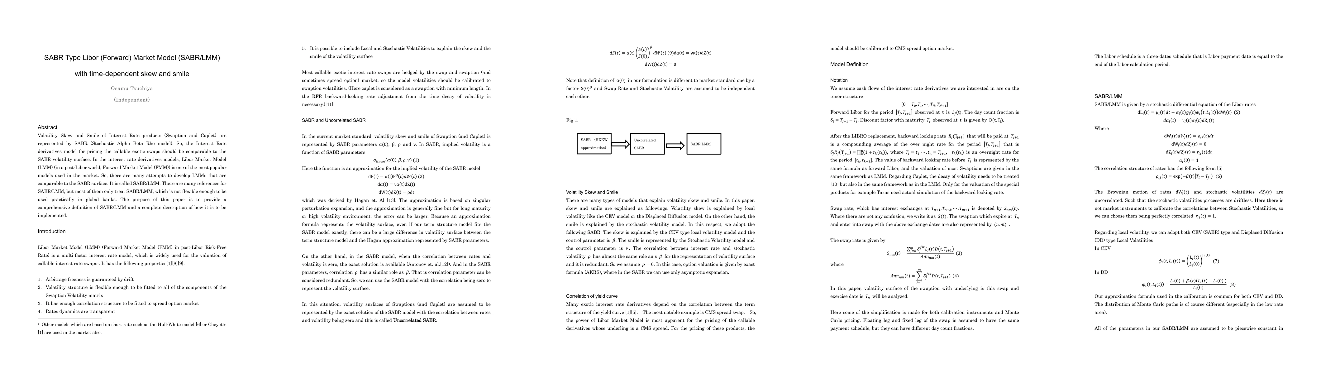 Thumbnail for SABR Type Libor (Forward) Market Model (SABR/LMM) with time-dependent skew and smile