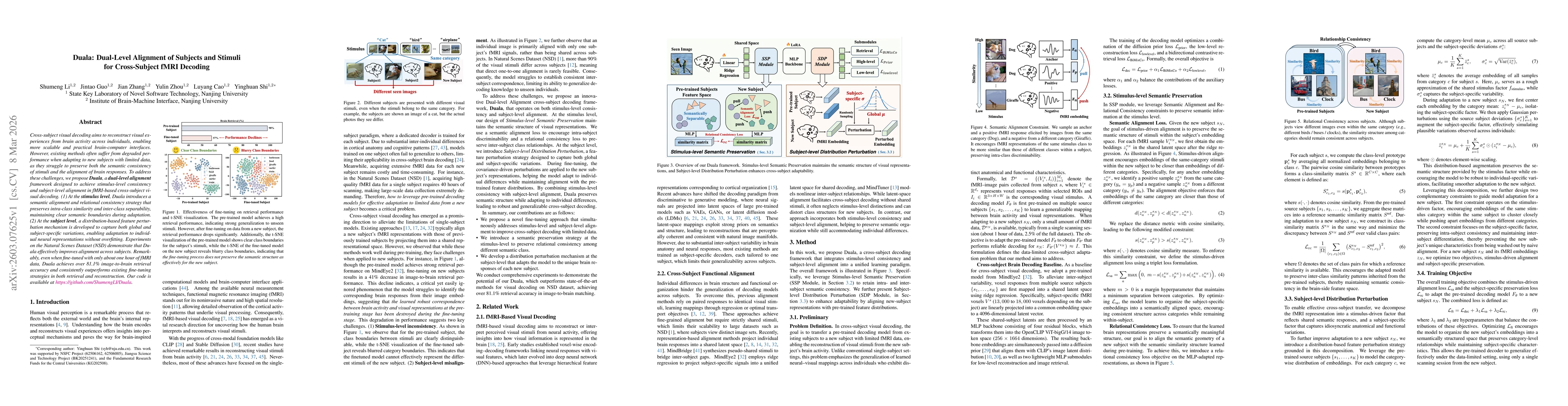 Thumbnail for Duala: Dual-Level Alignment of Subjects and Stimuli for Cross-Subject fMRI Decoding