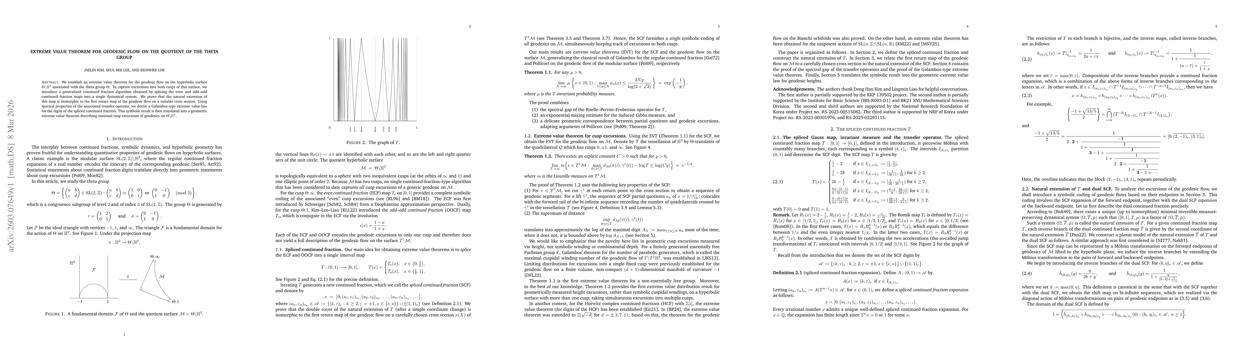 Thumbnail for Extreme value theorem for geodesic flow on the quotient of the theta group