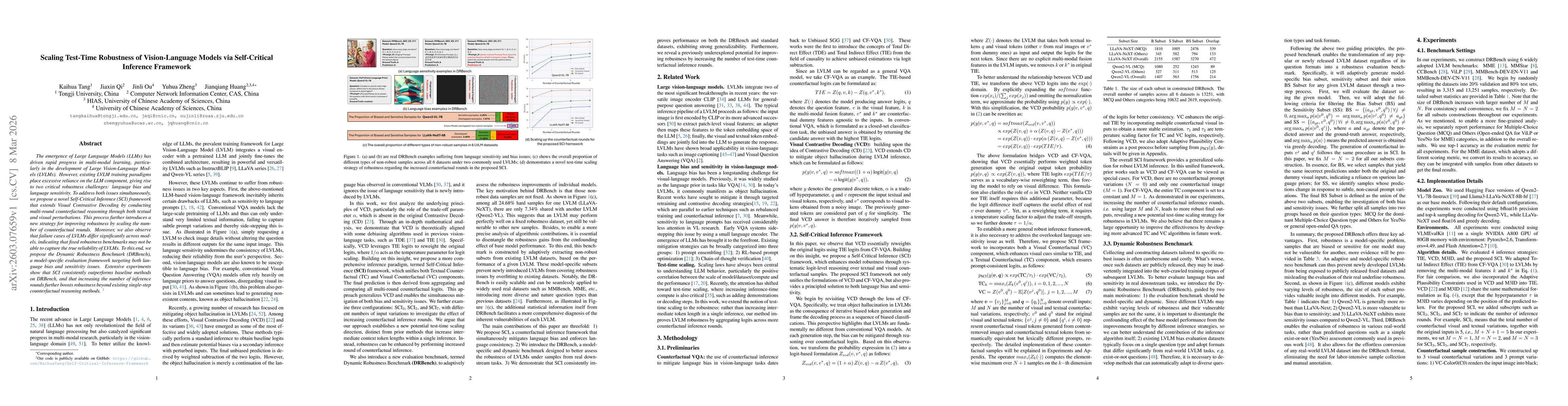 Thumbnail for Scaling Test-Time Robustness of Vision-Language Models via Self-Critical Inference Framework
