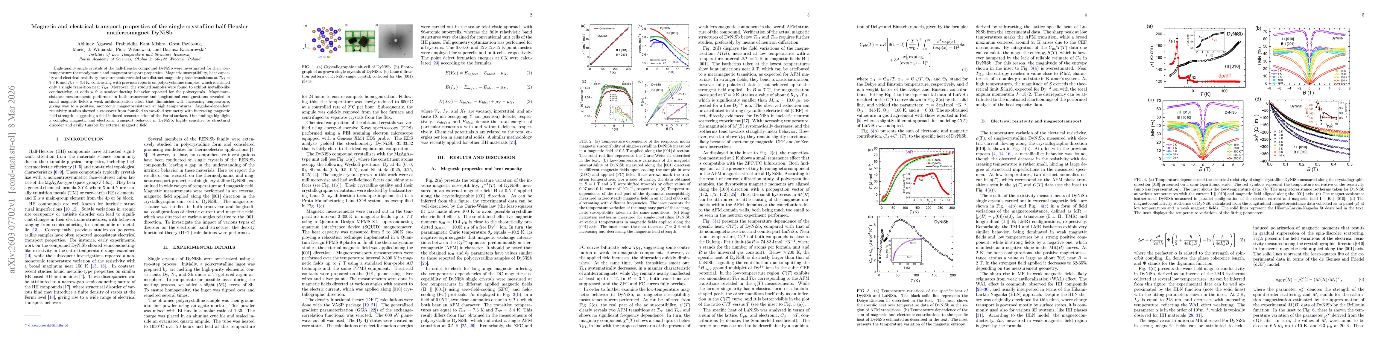 Thumbnail for Magnetic and electrical transport properties of the single-crystalline half-Heusler antiferromagnet DyNiSb