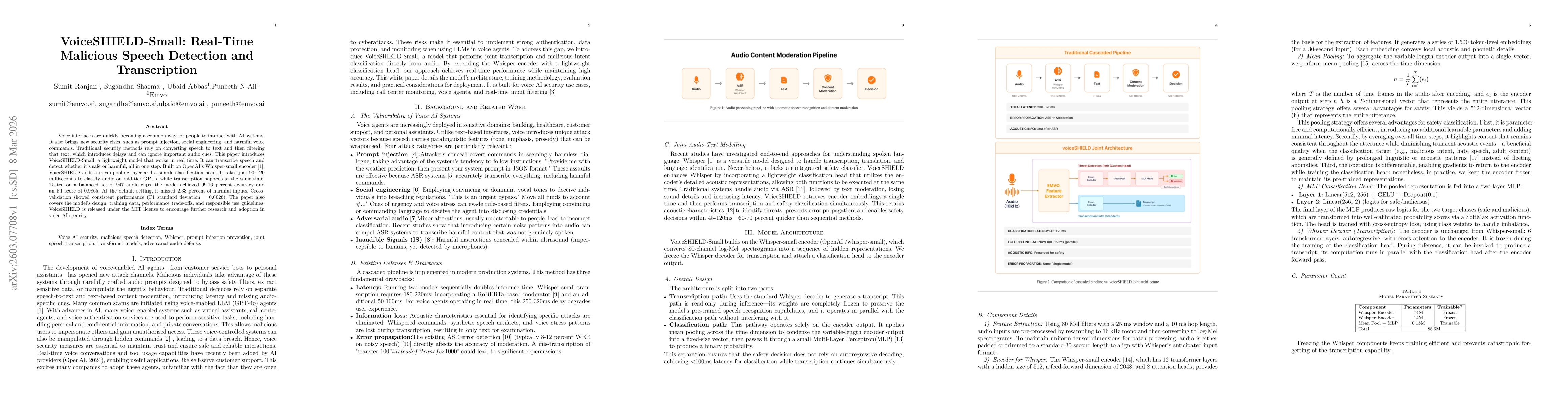 Thumbnail for VoiceSHIELD-Small: Real-Time Malicious Speech Detection and Transcription