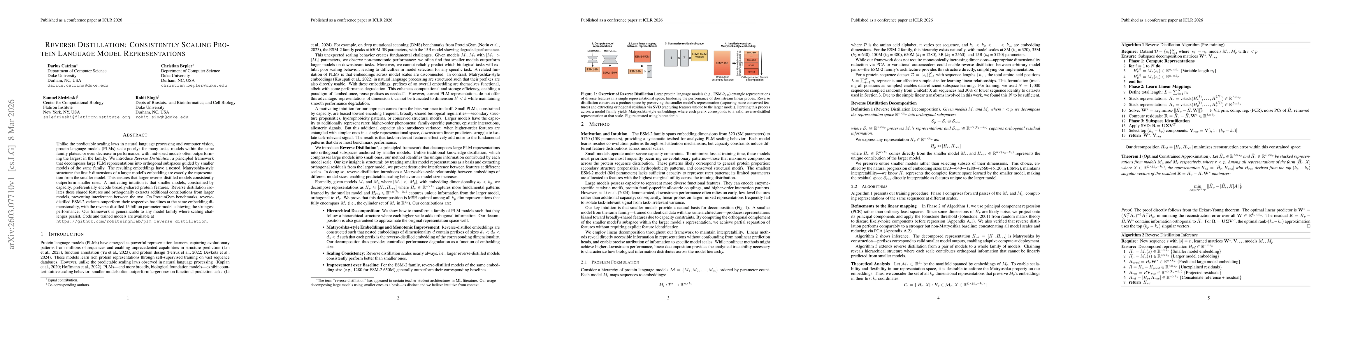 Thumbnail for Reverse Distillation: Consistently Scaling Protein Language Model Representations