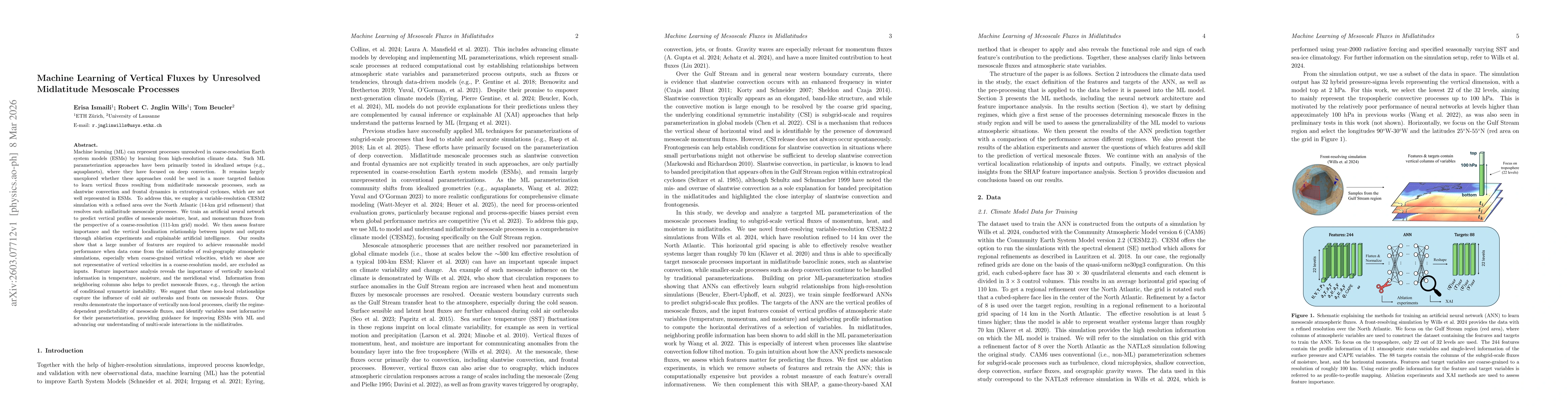 Thumbnail for Machine Learning of Vertical Fluxes by Unresolved Midlatitude Mesoscale Processes