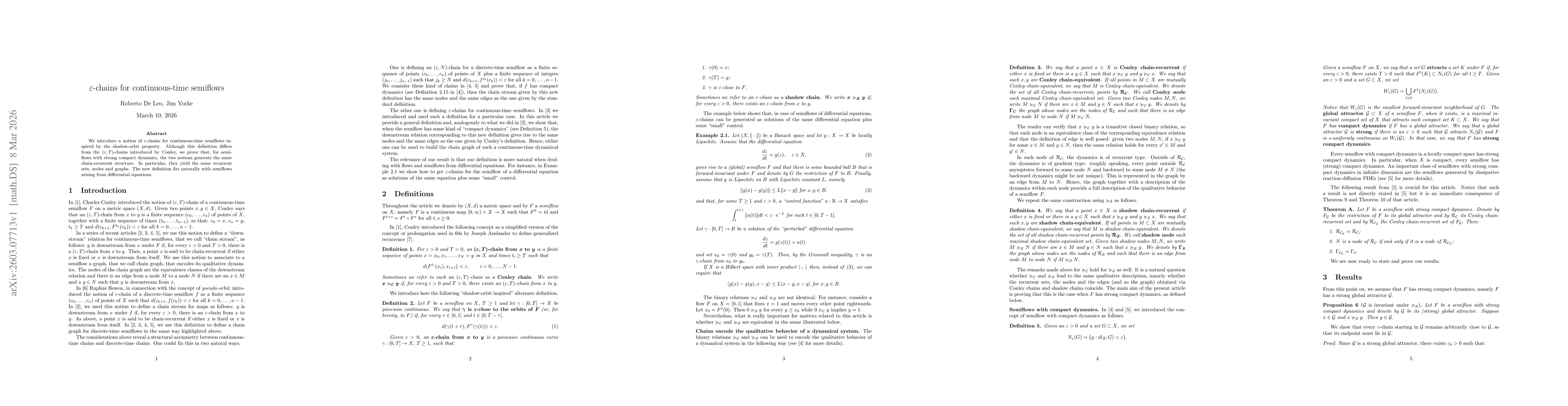 Thumbnail for Epsilon-Chains for Continuous-Time Semiflows