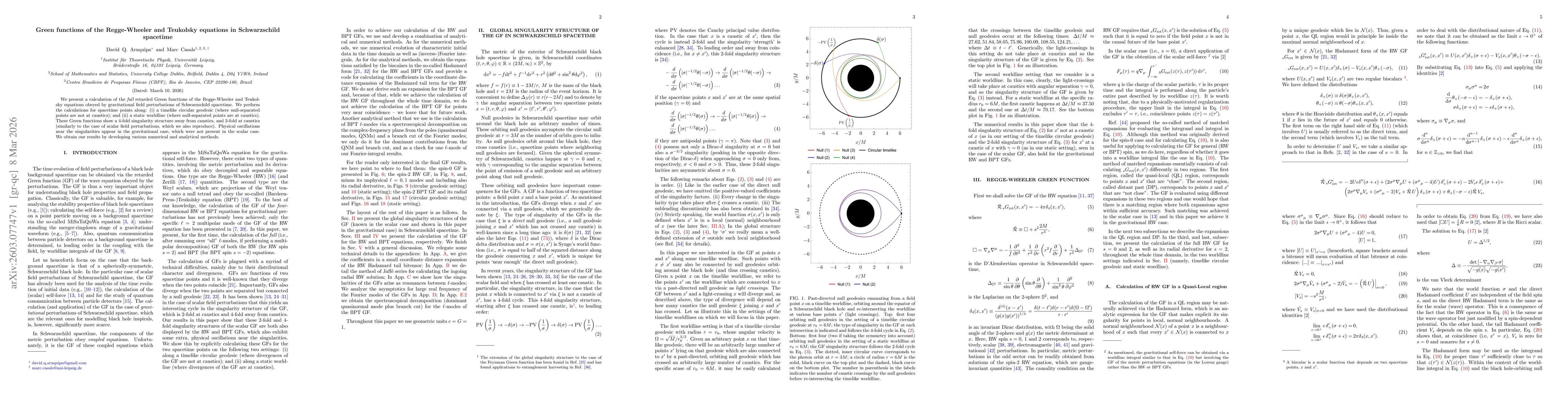 Thumbnail for Green functions of the Regge-Wheeler and Teukolsky equations in Schwarzschild spacetime