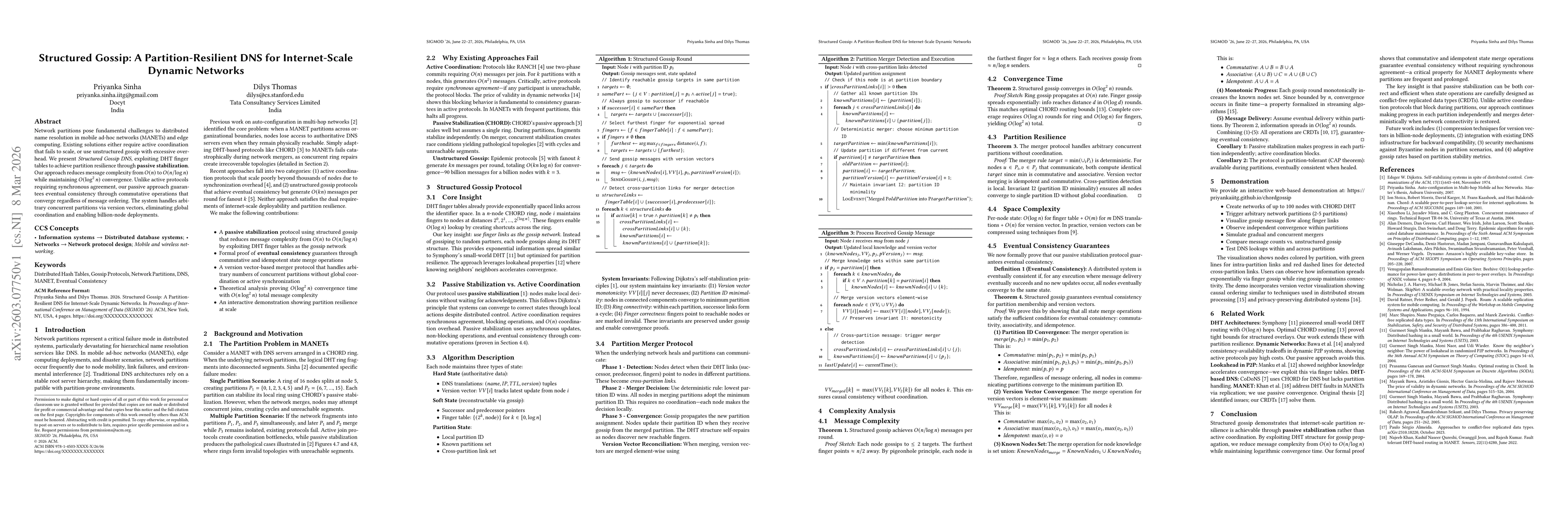Thumbnail for Structured Gossip: A Partition-Resilient DNS for Internet-Scale Dynamic Networks