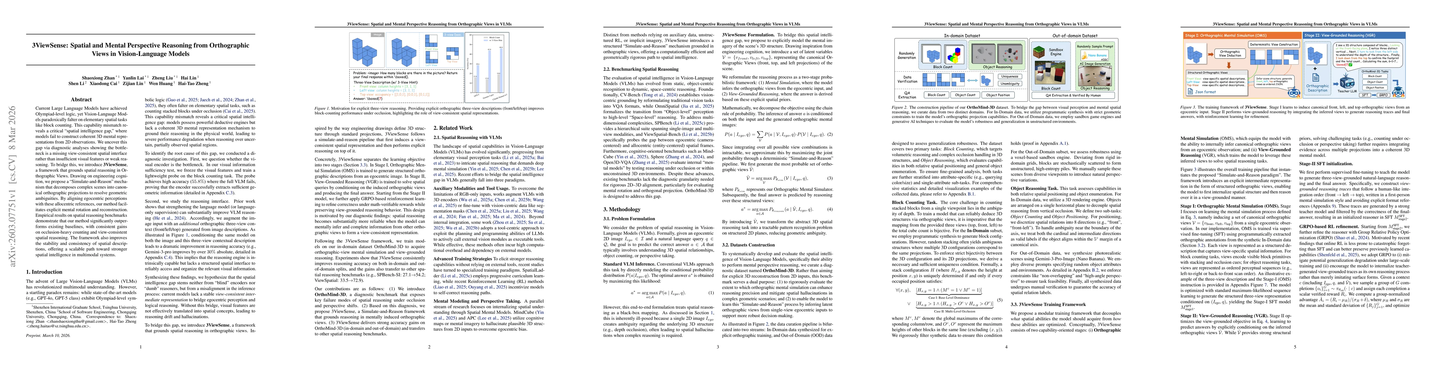 Thumbnail for 3ViewSense: Spatial and Mental Perspective Reasoning from Orthographic Views in Vision-Language Models