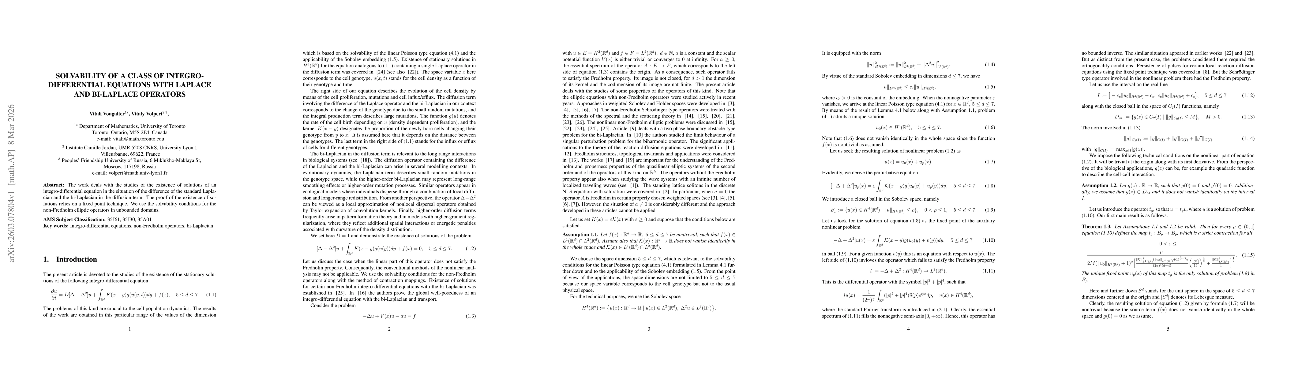 Thumbnail for Solvability of a class of integro-differential equations with Laplace and bi-Laplace operators