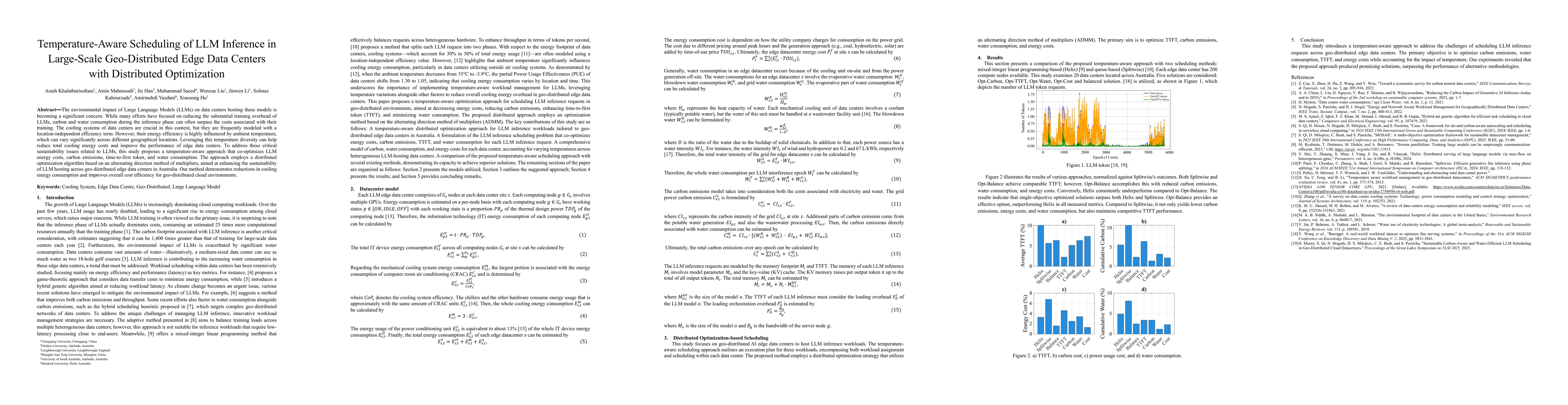 Thumbnail for Temperature-Aware Scheduling of LLM Inference in Large-Scale Geo-Distributed Edge Data Centers with Distributed Optimization
